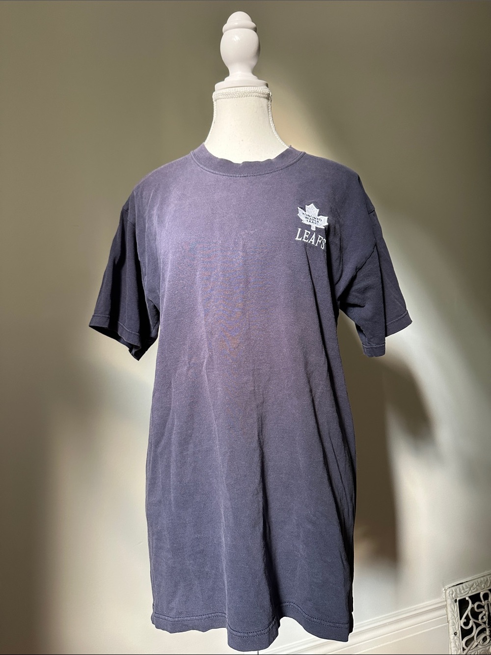 BULLETIN Navy Blue‎ 100% Cotton Vintage Toronto Maple Leafs Short Sleeve Medium